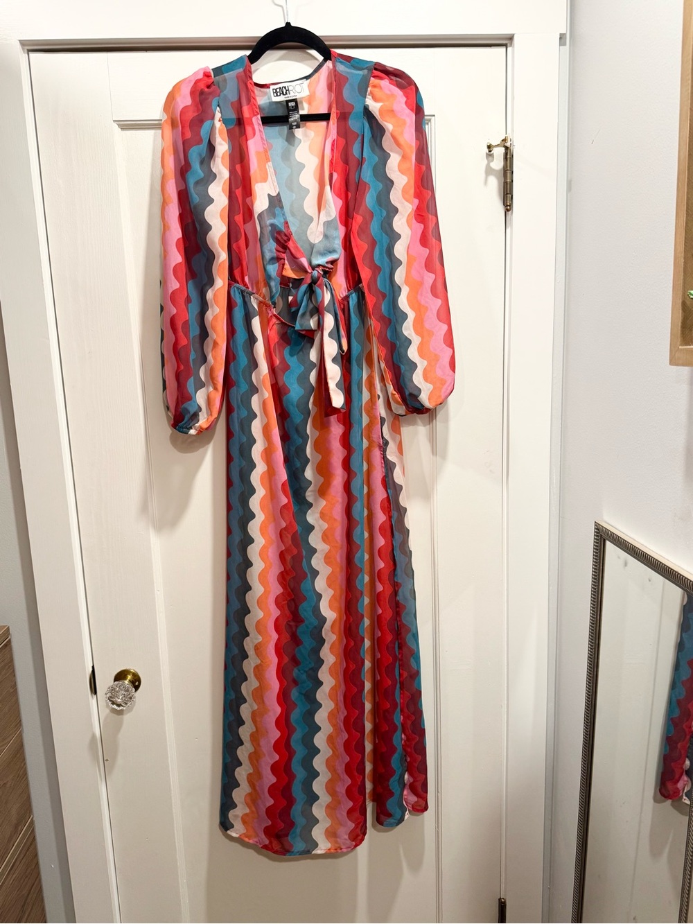 Beach Riot Shiloh Swim Cover Up Sheer Maxi Dress Rainbow Pool Vacation Resort - Picture 2 of 13